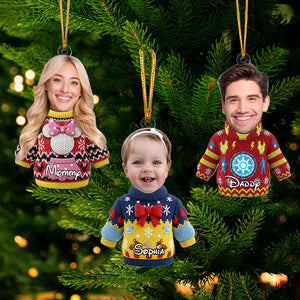 Cute Christmas Sweater Ornament - Custom Photo Gifts For Family 04qhti270825