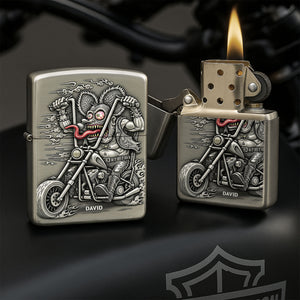 Badass Motorcycle Lighter, Personalized Gifts For Bikers 03qhti130825