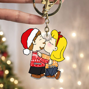 Kissing Couple Keychains - Personalized Gifts For Couple-Homacus