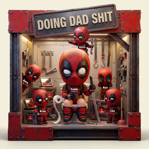 Funny Fighter Dad And Kids Acrylic Plaque - Personalized Gifts For Father's Day Plaque 02NATI160426