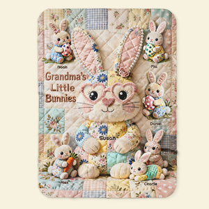 Easter Mom And Bunnies Blanket - Personalized Gifts For Mom Blanket 03NATI250226