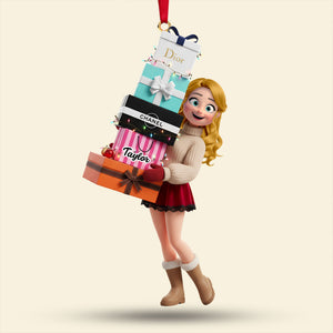 Shopping Girl Ornament - Personalized Gift For Christmas Ornament 04NATI181025