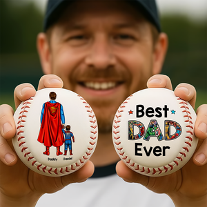 Super Powerful Dad Baseball - Personalized Gift For Dad 011ACHU290425PA-Homacus