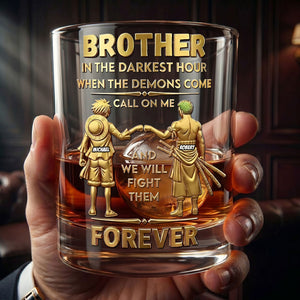 Anime Adventure Brother Round Glass - Personalized Gifts For Brothers 04ohti030626