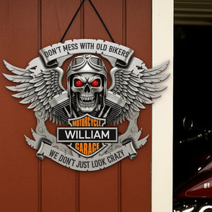 Badass Old Biker Garage Metal Sign - Personalized Gifts For Bikers 02qhti170625