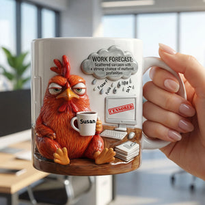 Attitude Rooster Office Worker Work Forecast Coffee Mug, Personalized Gifts For Coworker 05QHTI230126