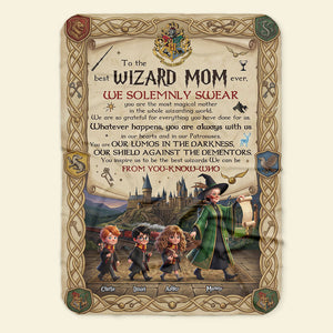 Fantasy Mom and Kids Blanket - Personalized Gifts For Mother's Day 05huti130326