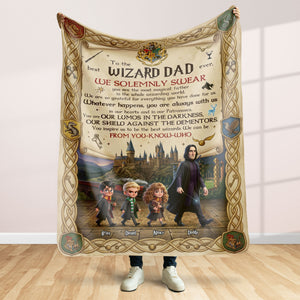 Fantasy Dad and Kids Blanket - Personalized Gifts For Father's Day 052huti130326