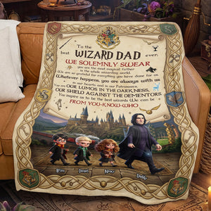 Fantasy Dad and Kids Blanket - Personalized Gifts For Father's Day 052huti130326