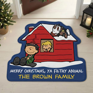 Family Custom Doormat - Personalized Gifts For Family Christmas Doormat 01HUTI111125