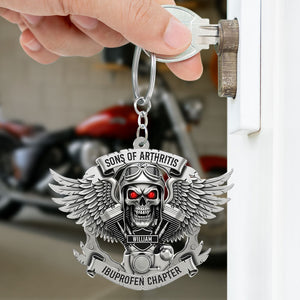 Motorcycle Skull Keychain - Personalized Gifts For Biker 05qhti120625