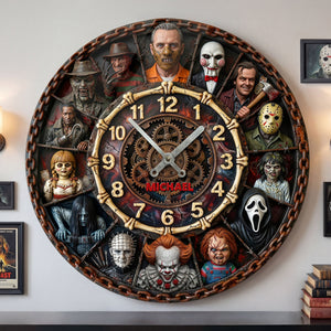 Horror Fans Wall Clock - Personalized Gifts For Villain Fans 1 Layer Acrylic Hanging Wall Clock 06HUTI270226
