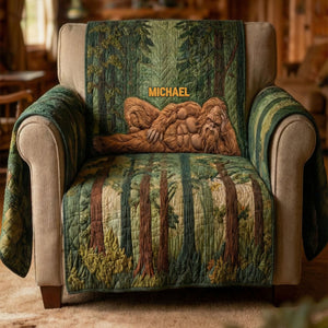 Fun Relax Sasquatch Quilted Sofa Cover, Personalized Gifts For Bigfoot Lovers 01QHTI040226