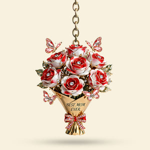Mother's Day Flower Butterfly Keychain - Personalized Gifts For Mom Keychain 02OHTI030226