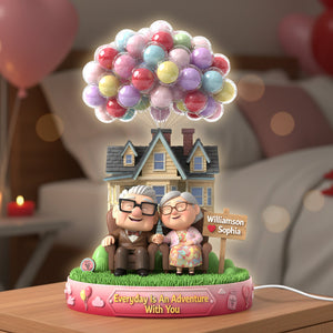 Happy Old Couple Light Box, Personalized Gifts For Couple 02KITI261125-Homacus