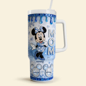 Toile de Jouy Fairytail Mom And Kid 40oz Tumbler - Personalized Gifts For Mother's Day Tumbler 04PGTI230426