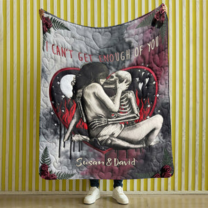 Deathly Love Gothic Skull Couple Blanket, Personalized Gifts For Couple 04qhti091225