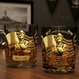 Military 11oz Round Glass - Personalized Gifts For Sea Military Whiskey Glass 05TGTI301025