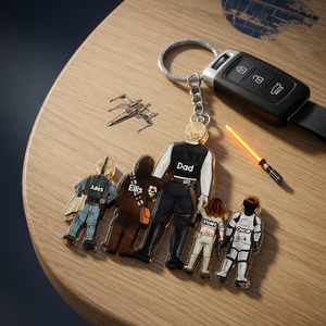 Space Warrior Dad Keychain - Personalized Gifts For Dad 02qhhu080526