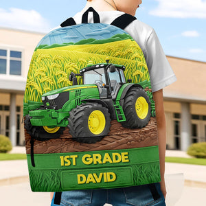 Green Tractor Backpack - Personalized Gifts For Kids 04nati290725