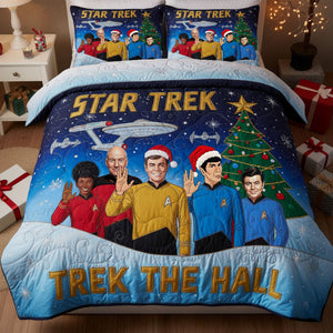 Deck The Galaxy Hall Quilt Bed Set, Personalized Gifts For Christmas 03QHTI271025