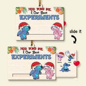 Personalized Gifts For Family Wooden Slider Ornament, Happy Couple & Their Experiments 01qhti181024 - Ornament - GoDuckee