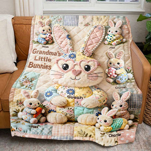 Easter Mom And Bunnies Blanket - Personalized Gifts For Mom Blanket 03NATI250226