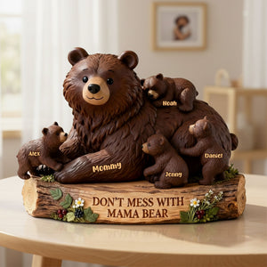 Cute Mama Bear Acrylic Plaque - Personalized Gift For Mom 04KITI050226