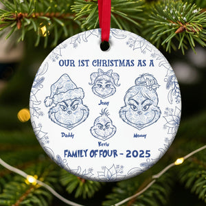Funny Monster Family Ornament - Personalized Gifts For Family 03pgti210825