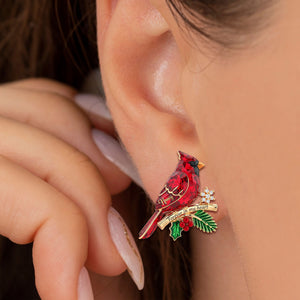 Cardinal Heaven Christmas Stud Earrings - Personalized Gifts For Her 02pgti080925