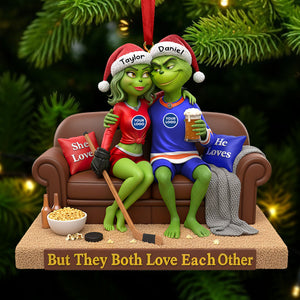 Sporty Green Couple Christmas Ornament - Personalized Gifts For Couple 05huti281025
