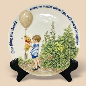 Anniversary Kid And BearPlate - Personalized Gift For Kids Ceramic Round Plate 02HUTI160125