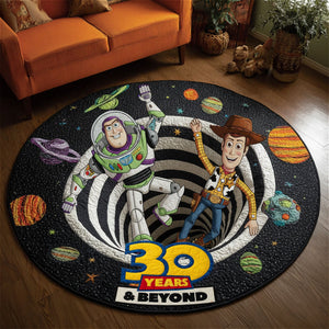 30 Years & Beyond Cartoon Quilted Round Mat - Personalized Gifts For Cartoon Lovers 01nati081025