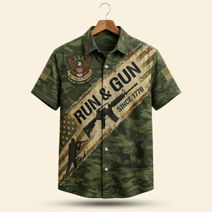 Proud Veteran Hunter Dad Hawaiian Shirt - Personalized Gifts For Dad 02PATI030426