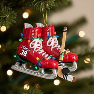 Ice Hockey Skates Ornament - Personalized Gifts For Ice Hockey Lovers 04huti210825 - Ornament - GoDuckee