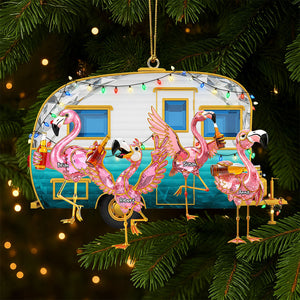 Flamingo Camping Family Ornament - Personalized Gifts For Family 04ohti150825