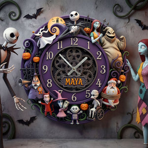 Gothic Fantasy Family Wall Clock Personalized Gifts For Family 03HUTI140326