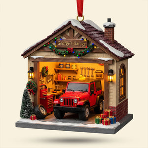 Off Road Car Garage Miniature 1 Side Ornament - Personalized Gift For Christmas Ornament 03PGTI241025