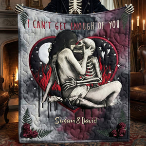 Deathly Love Gothic Skull Couple Blanket, Personalized Gifts For Couple 04qhti091225
