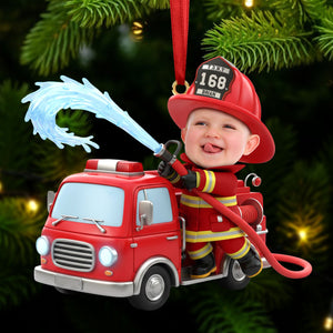 Firefighter Kid Ornament - Custom Photo Gift For Christmas Ornament 02OHTI271025
