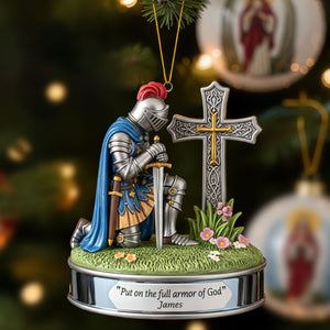 Kneeing Knight Ornament - Personalized Gifts For Christian 01huti220825 - Ornament - GoDuckee