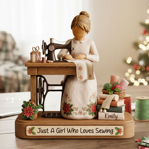 Sewing Girl Plaque - Personalized Gifts For Sewing Lovers 02pgti131025
