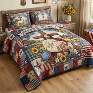 Jesus Our Shepherd Quilt Bedding Set - Personalized Gifts For Christians 01TYTI260326