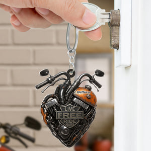Live Free Ride Hard Keychain - Personalized Gifts For Bikers 04ohti140625