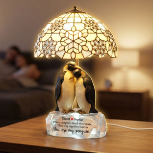 Always Us Penguin Acrylic Light Box – Personalized Gifts For Couples 05NATI100226