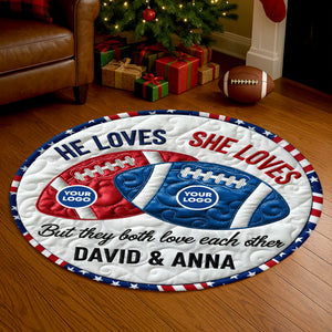 House Divided Quilted Round Mat - Personalized Gifts For Couple 02huti250925