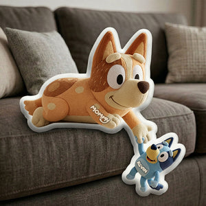 Cute Mommy Dog And Puppy Shape Pillow - Personalized Gifts For Mom 02OHTI280326