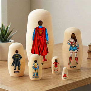 Power Family Wooden Nesting Dolls - Personalized Mother's Day Gifts 01qhhu080426