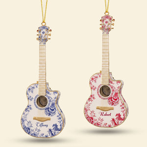 Guitar Toile de Jouy Ornament - Personalized Gifts For Guitar Lovers 04pgti260925-Homacus
