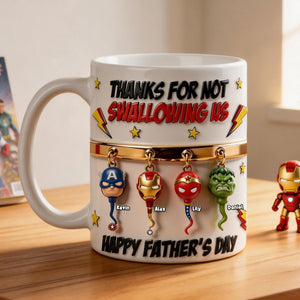Funny Hero Squad Dad White Mug - Personalized Gift For Dads 02OHTI070526